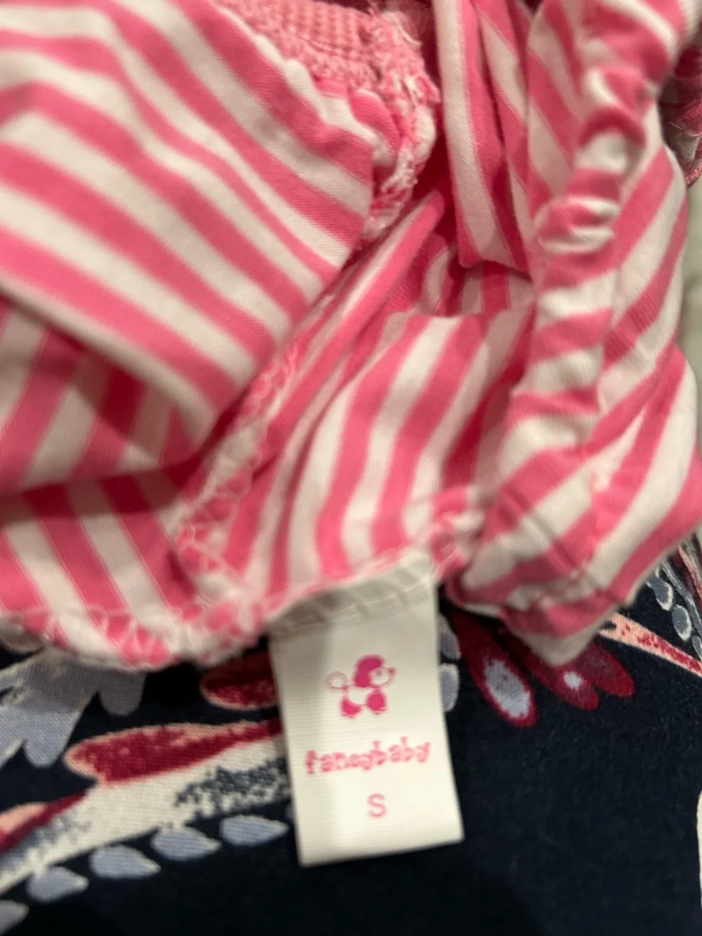 Cute Pink Striped Dogs Pajamas with Bear Pocket - Picture 3 of 4